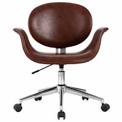 vidaXL Chaise pivotante de bureau Marron Similicuir