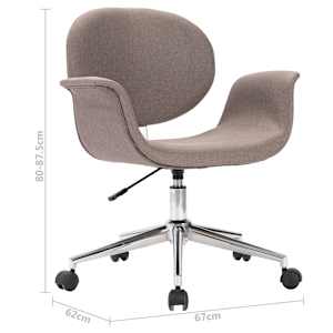 Otočná kancelářská židle taupe textil - obrázek 9