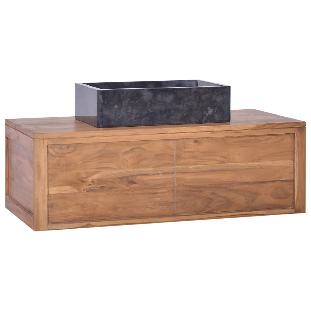  Nástenná kúpeľňová skrinka 90x45x30 cm masívne teakové drevo