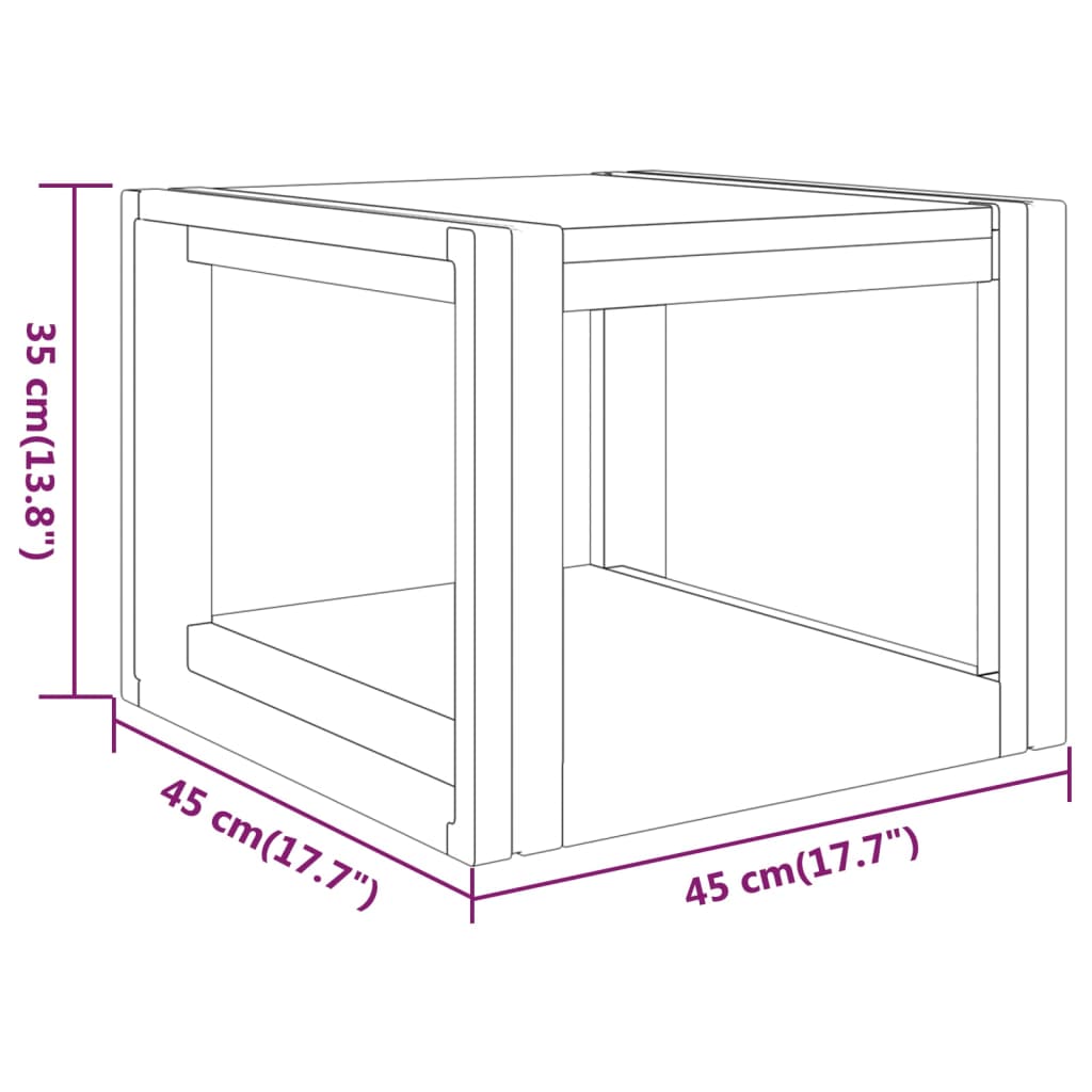 Dulap de baie, 45x45x35 cm, lemn masiv de tec