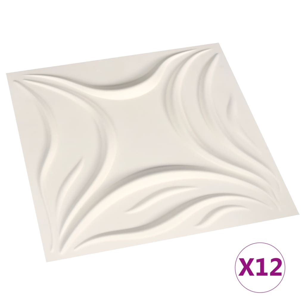vidaXL Panouri de perete 3D, 12 buc., 0,5 x 0,5 m, 3 m² vidaXL