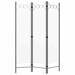 Paravan 3-delni bel 120x180 cm