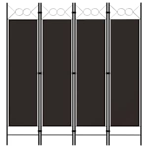 Paravan 4-delni rjav 160x180 cm