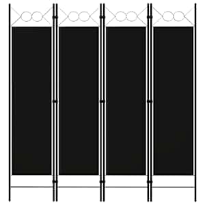 Paravan 4-delni črn 160x180 cm