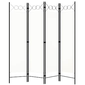 vidadXL Paravan 4-delni bel 160x180 cm