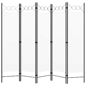 Paravan 5-delni bel 200x180 cm