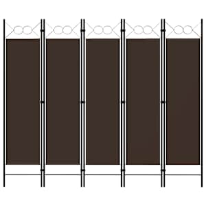 Paravan 5-delni rjav 200x180 cm