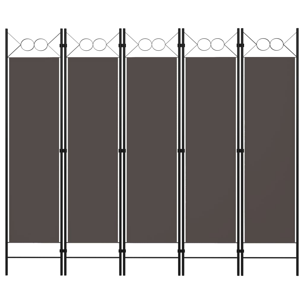 vidaXL 5-tlg. Raumteiler Anthrazit 200 x 180 cm