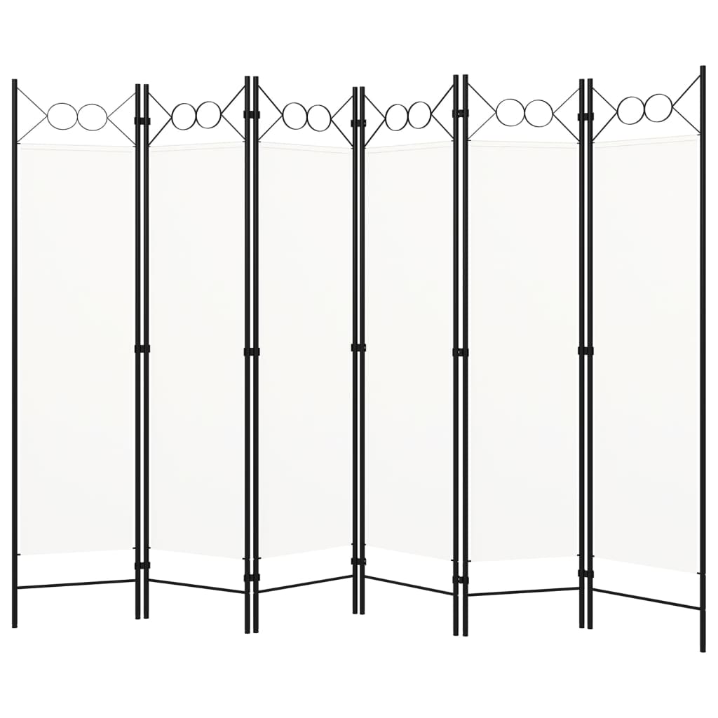 

vidaXL 6-Panel Room Divider Cream White 94.5"x70.9"