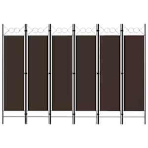 Paravan 6-delni rjav 240x180 cm