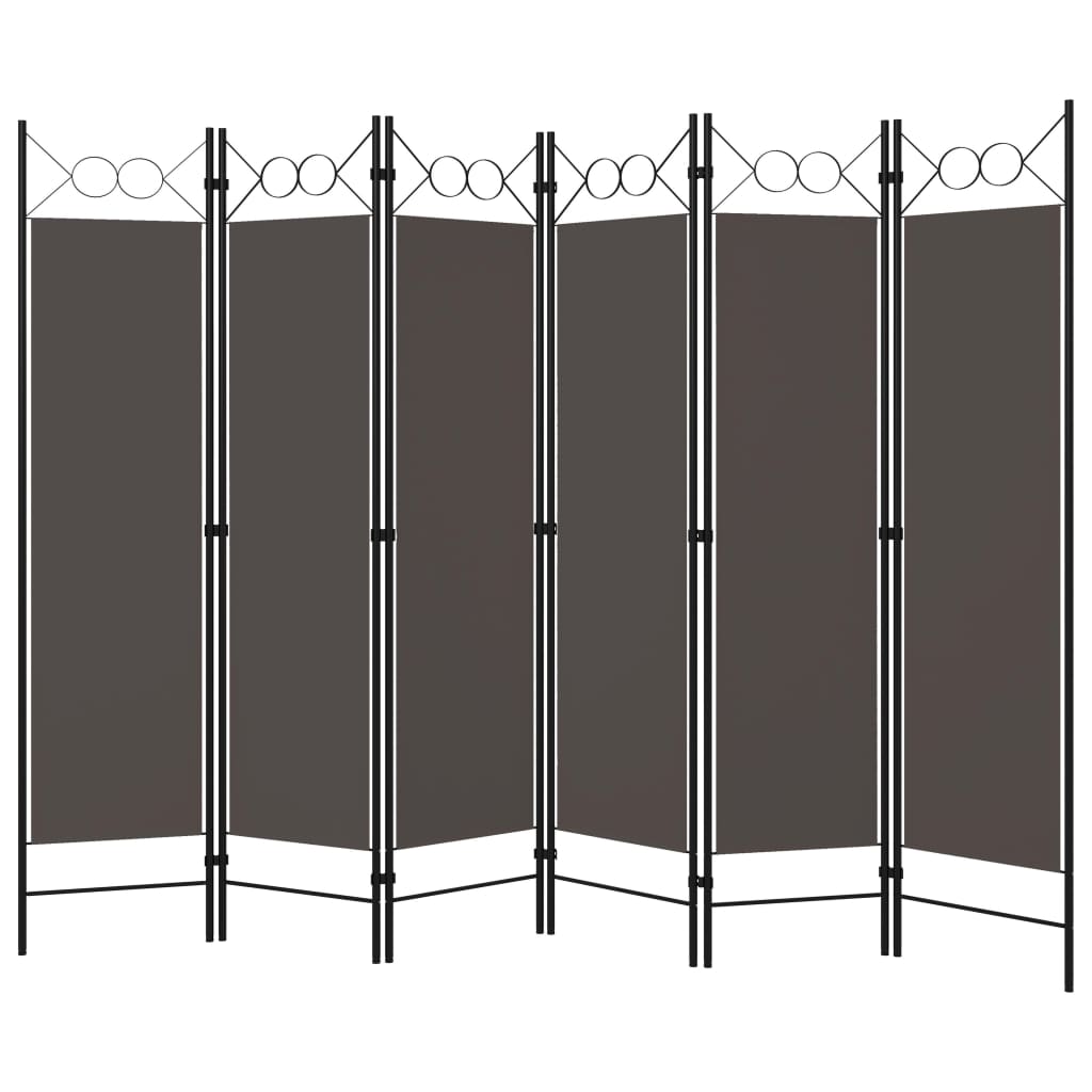 vidaXL Paraván so 6 panelmi, antracitový 240x180 cm