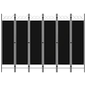 vidaXL 6 paneeliga ruumijagaja, must, 240 x 180 cm
