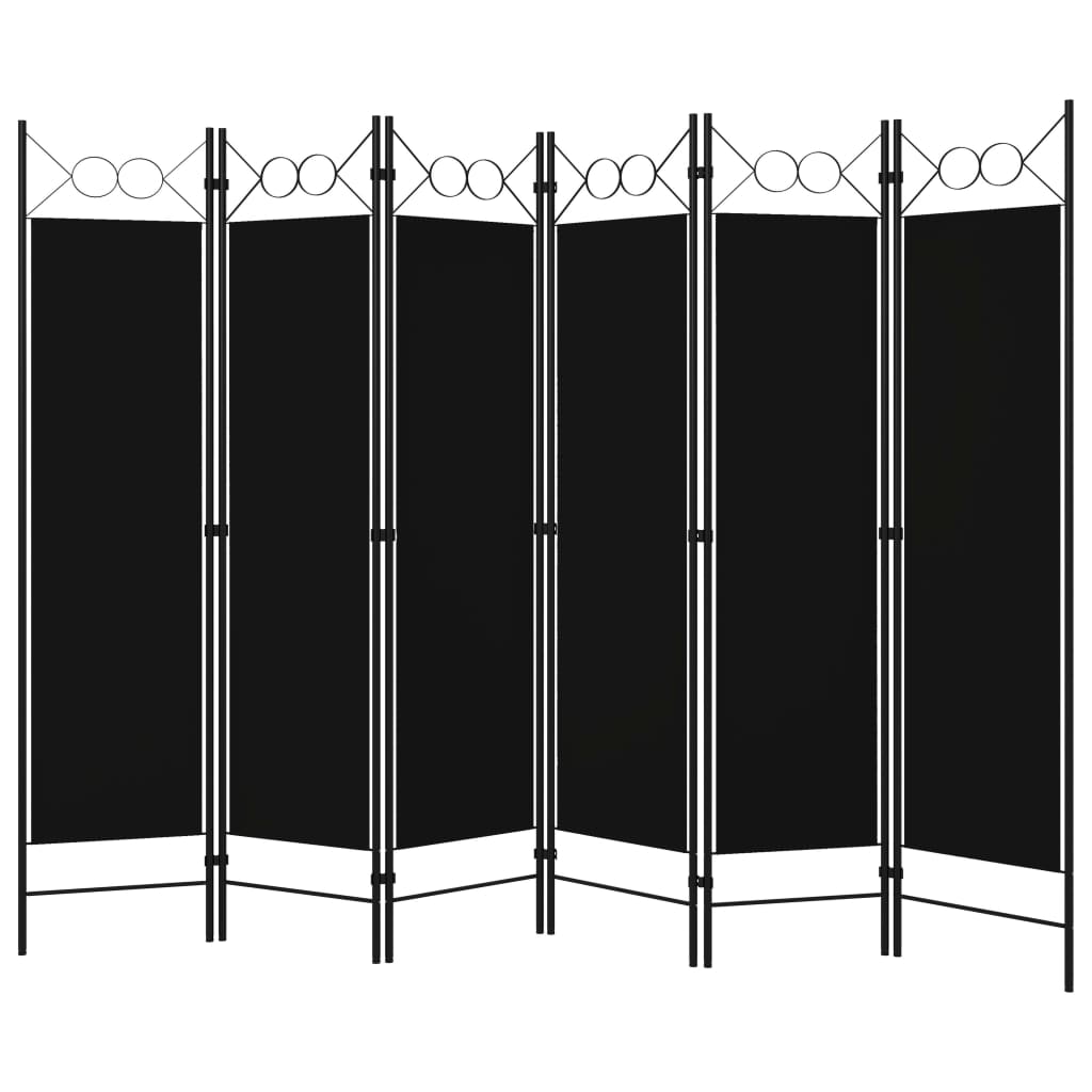 vidaXL fekete 6 paneles paraván 240 x 180 cm