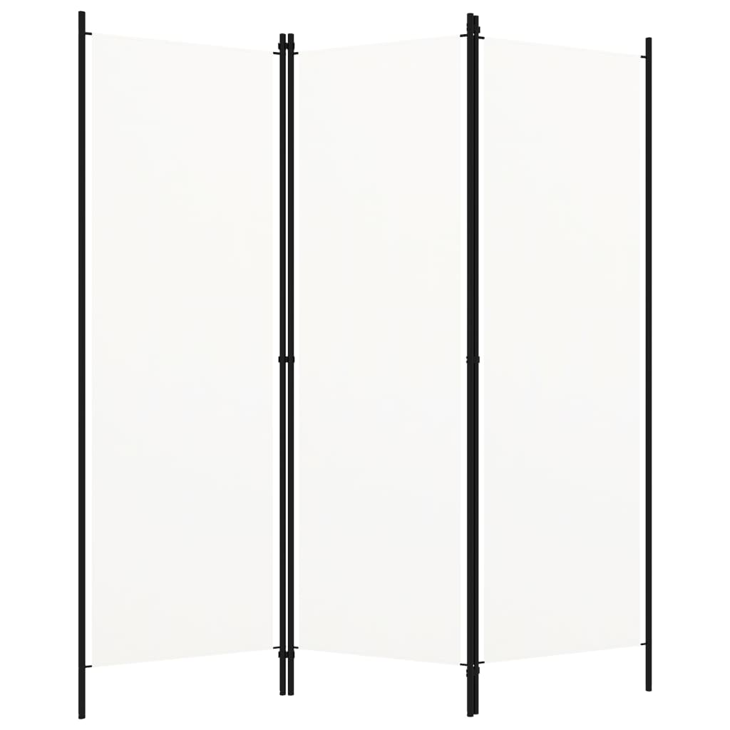 vidaXL Paravan de cameră cu 3 panouri, alb crem, 150 x 180 cm