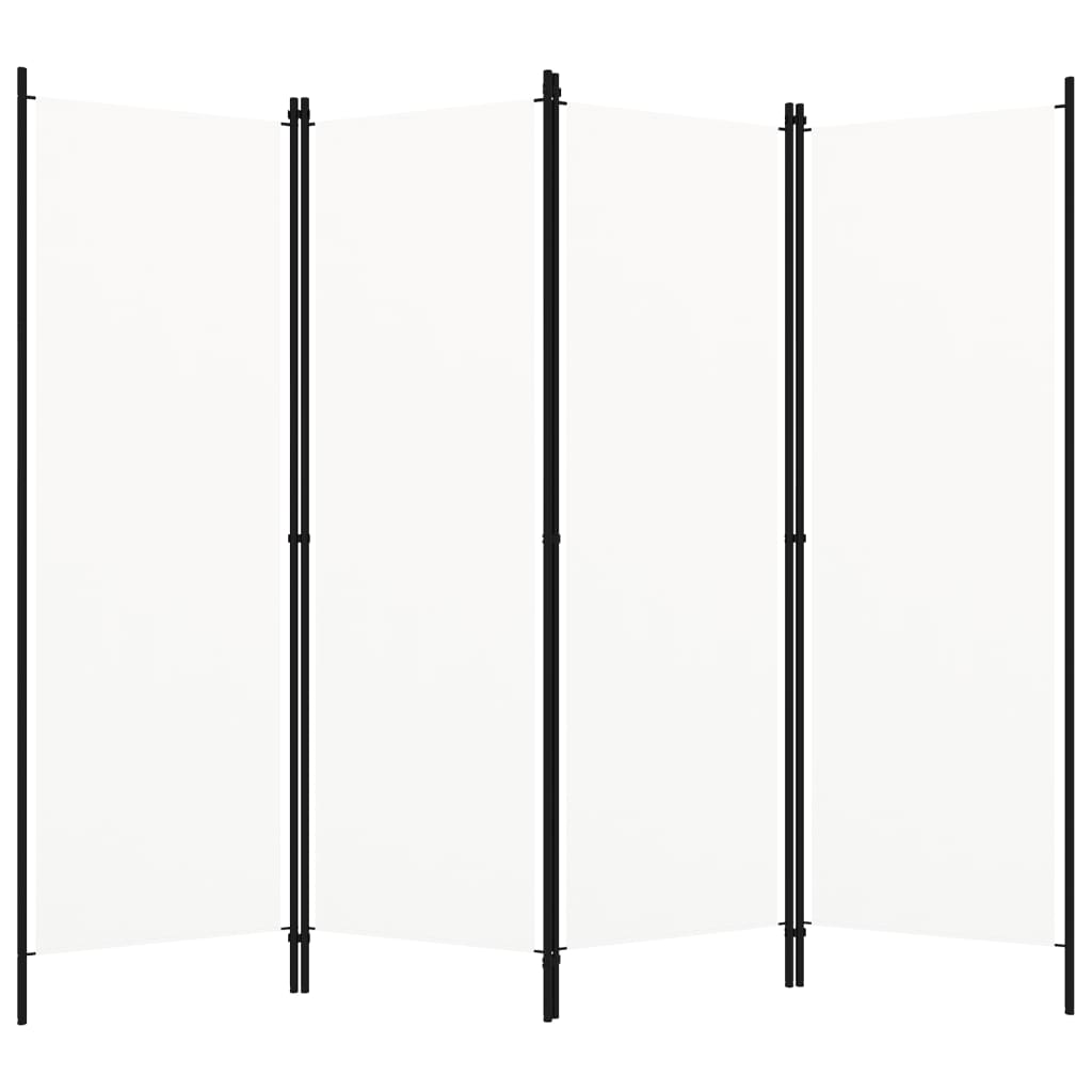 4-tlg. Raumteiler Weiß 200×180 cm
