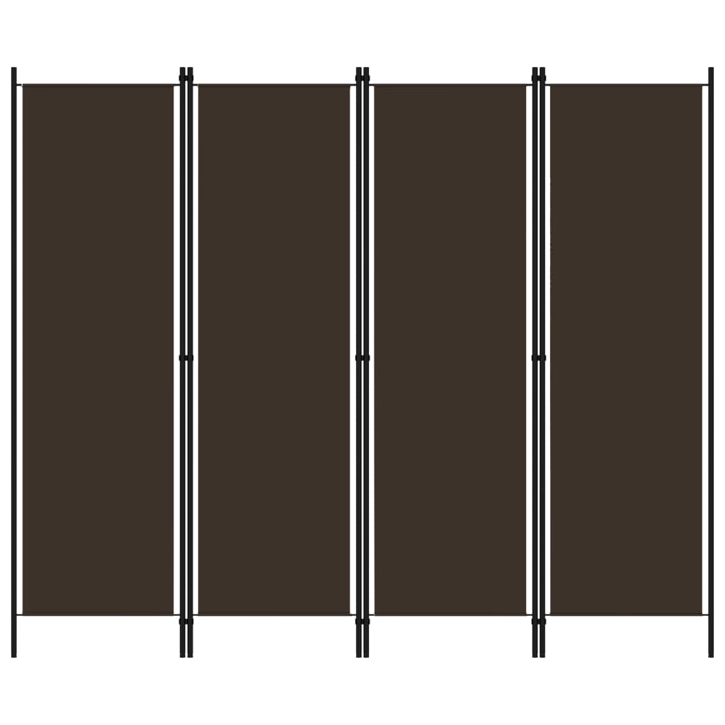 vidaXL 4-panels rumdeler 200 x 180 cm brun