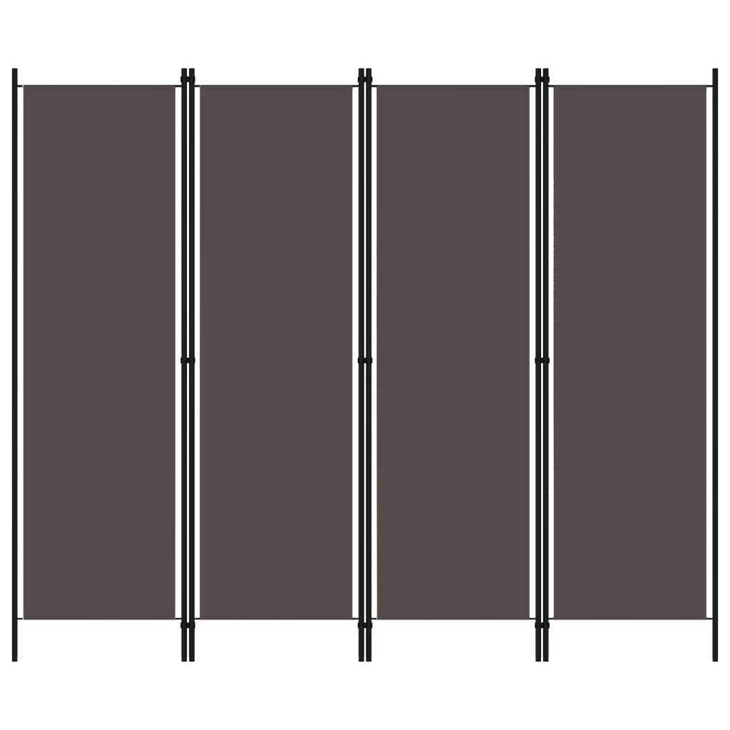 vidaXL Paravan de cameră cu 4 panouri, antracit, 200 x 180 cm vidaXL