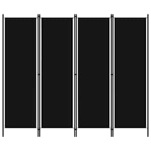 vidaXL 4 paneeliga ruumijagaja, must, 200 x 180 cm
