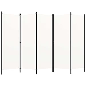 vidaXL 5 paneeliga ruumijagaja, valge, 250 x 180 cm