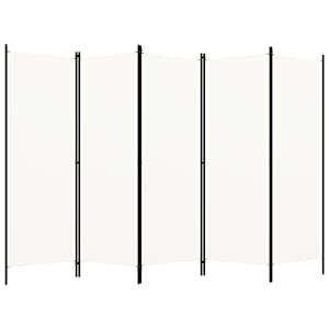 Paravan 5-delni bel 250x180 cm