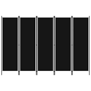 vidaXL 5 paneeliga ruumijagaja, must, 250 x 180 cm