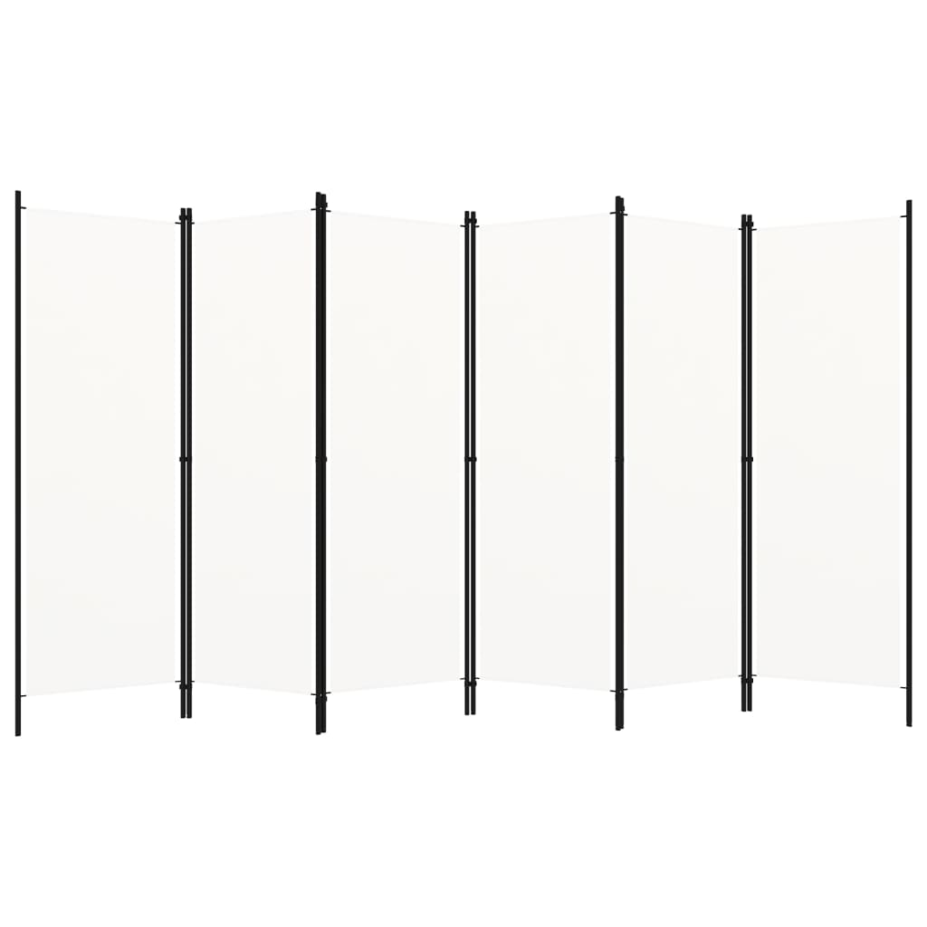 vidaXL Paravan cameră cu 6 panouri, alb crem, 300 x 180 cm 