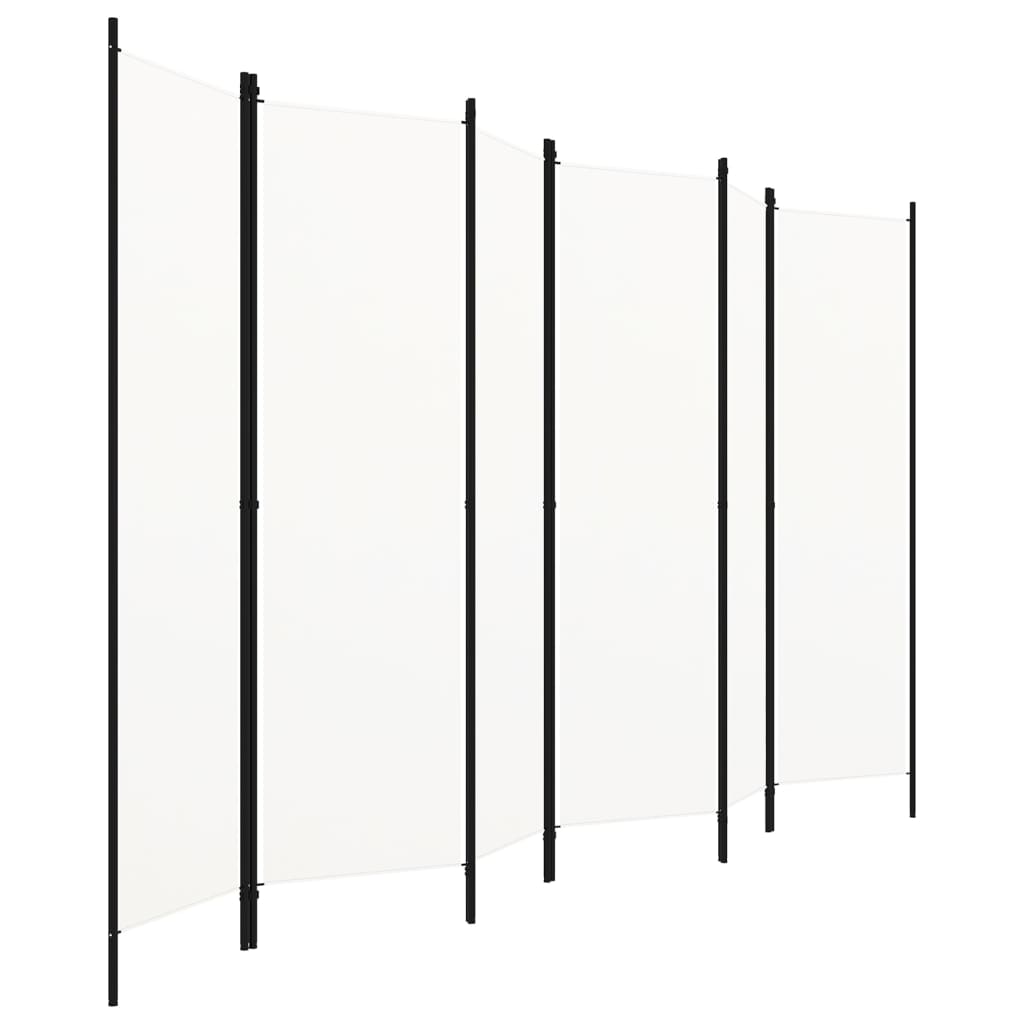 vidaXL Paravan cameră cu 6 panouri, alb crem, 300 x 180 cm 