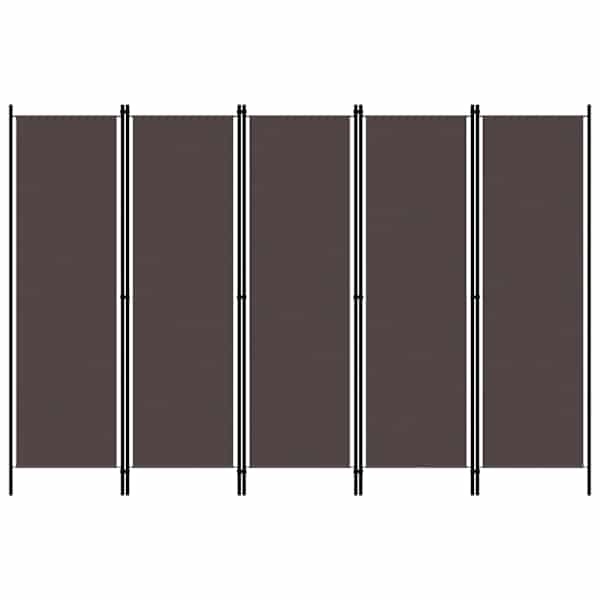 vidaXL 6 paneeliga ruumijagaja, pruun, 300 x 180 cm