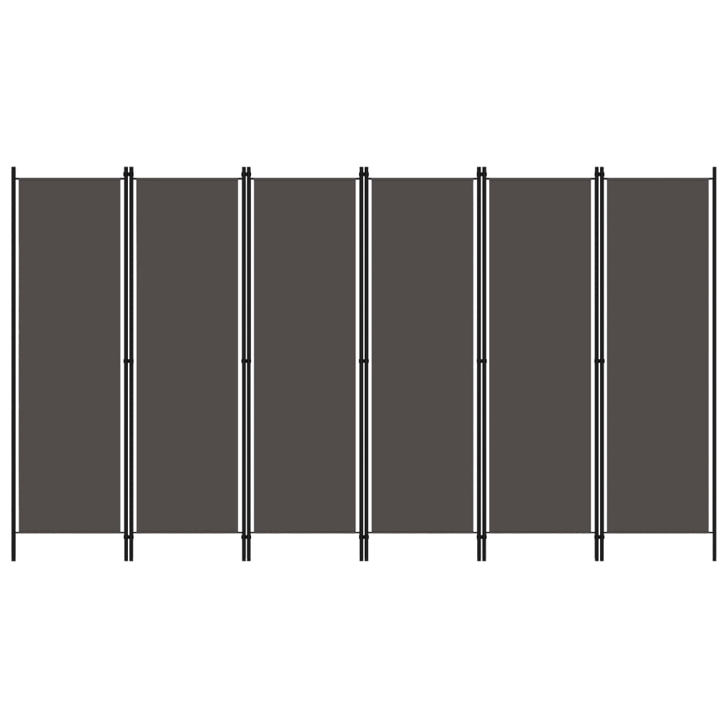 vidaXL Paravan de cameră cu 6 panouri, antracit, 300 x 180 cm
