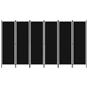 vidaXL 6 paneeliga ruumijagaja, must, 300 x 180 cm
