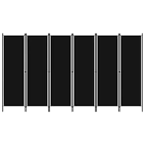 Paravan 6-delni črn 300x180 cm