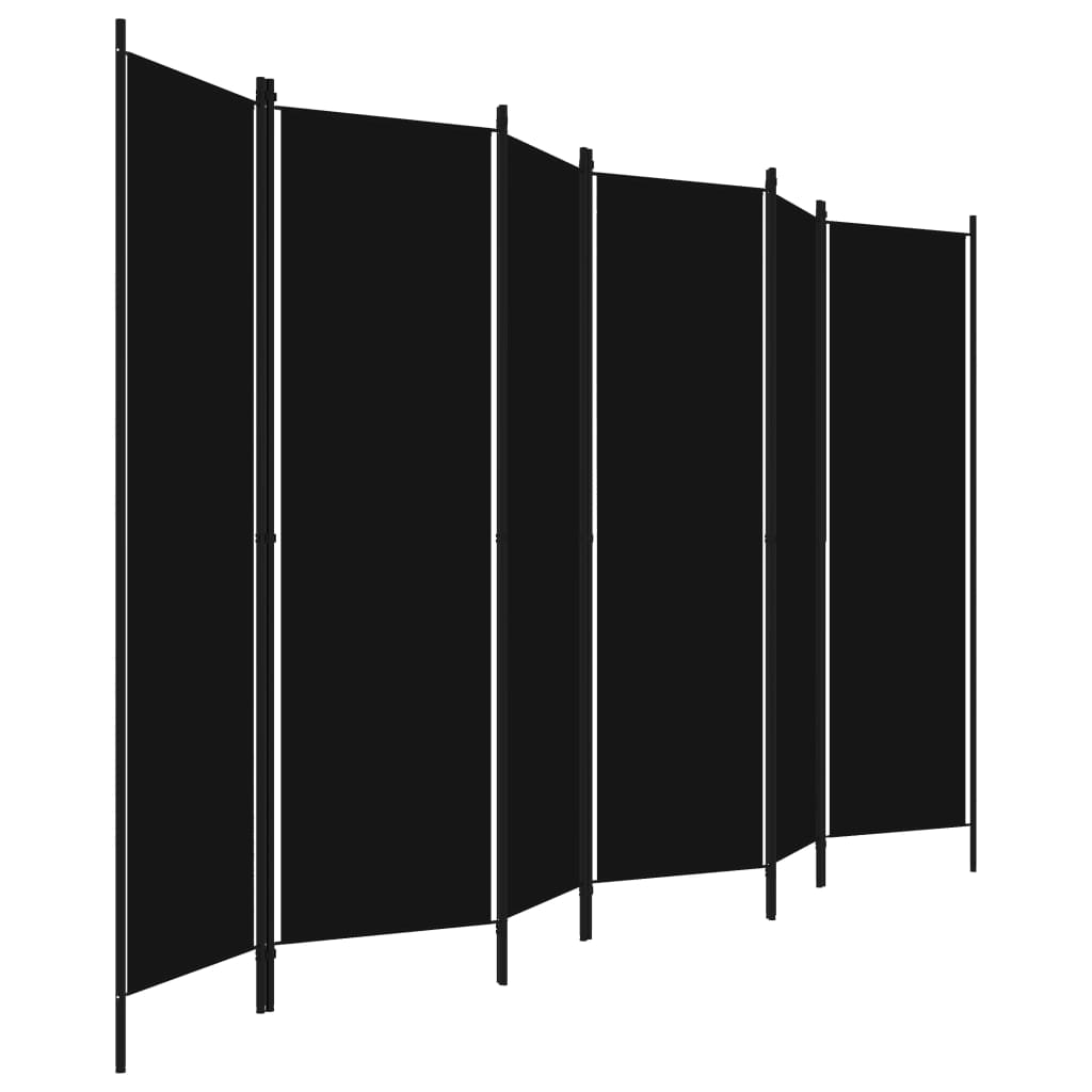 Thumbnail - vidaXL 6-tlg. Raumteiler Schwarz 300x180 cm