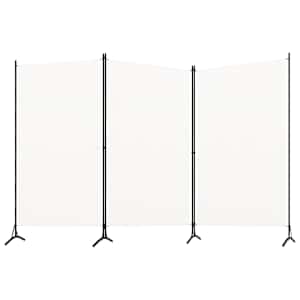 Paravan 3-delni bel 260x180 cm tkanina