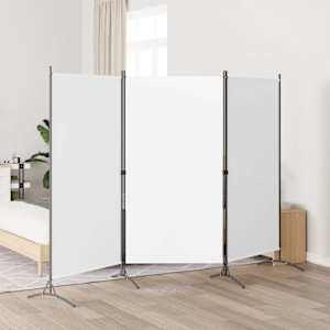 Paravan 3-delni bel 260x180 cm tkanina