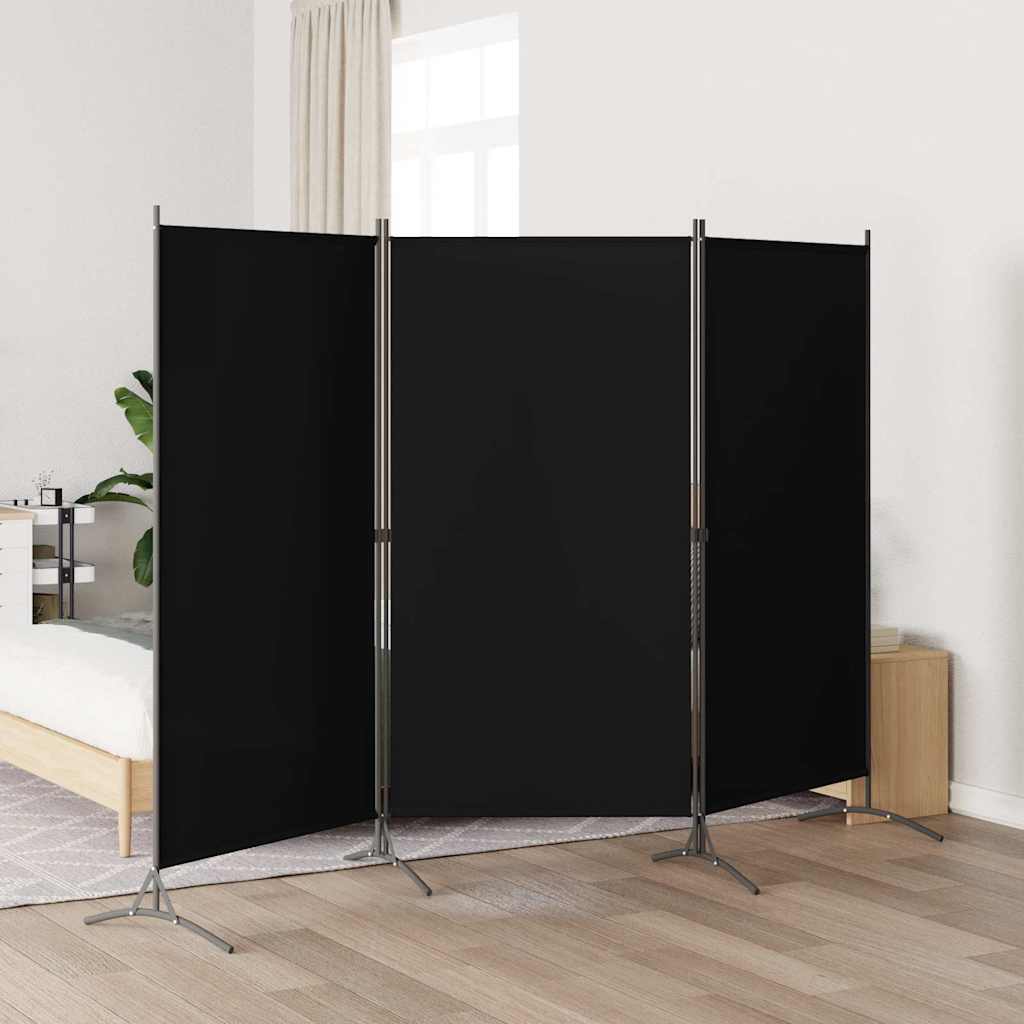 vidaXL 3-tlg. Raumteiler Schwarz 260x180 cm