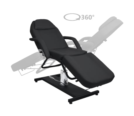 vidaXL Κρεβάτι - Πολυθρόνα Αισθητικής Μαύρο 180 x 62 x (87-112) εκ.