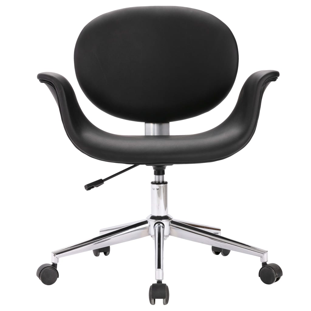 vidaXL Eetkamerstoelen draaibaar 2 st kunstleer zwart afbeelding