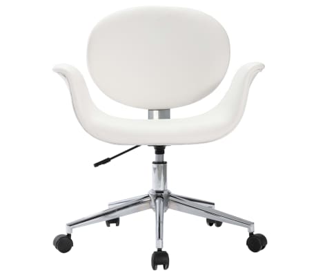 vidaXL Chaises pivotantes &agrave; manger lot de 4 blanc similicuir