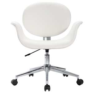 vidaXL Chaises pivotantes &agrave; manger lot de 4 blanc similicuir
