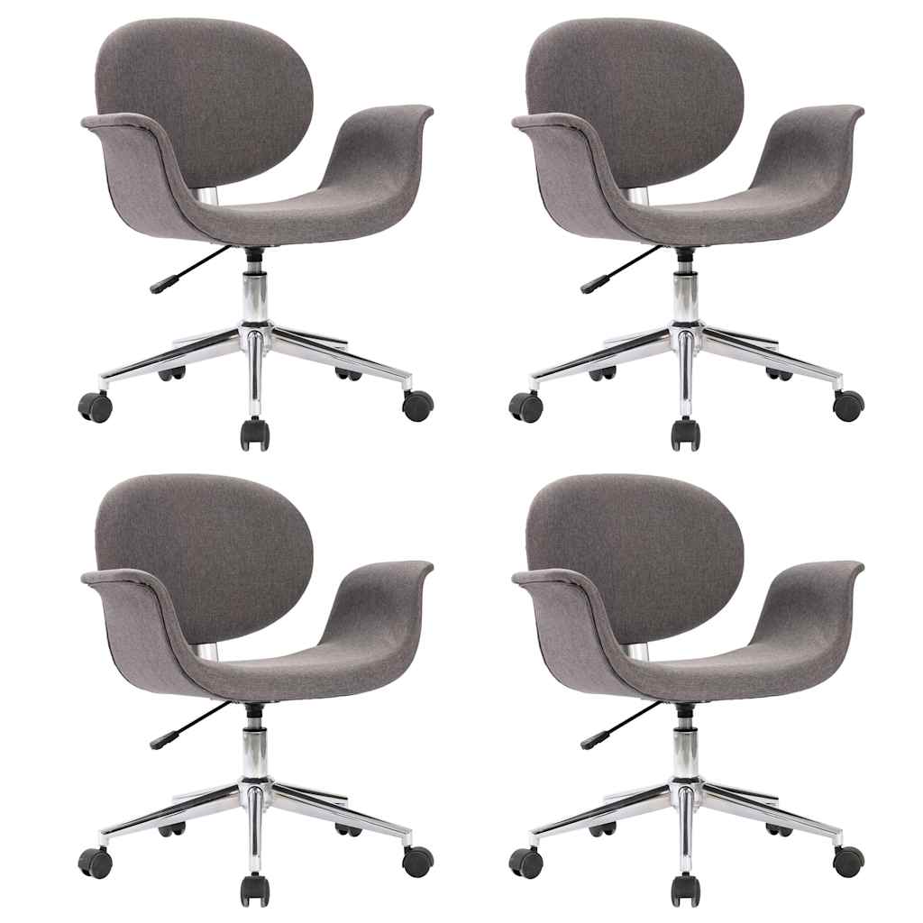 vidaXL Otočné jídelní židle 4 ks šedé textil
