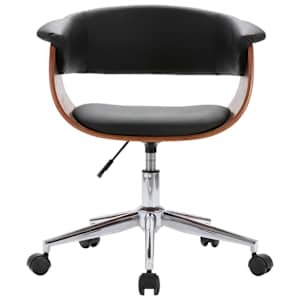 vidaXL Chaises pivotantes &agrave; manger lot de 2 noir similicuir