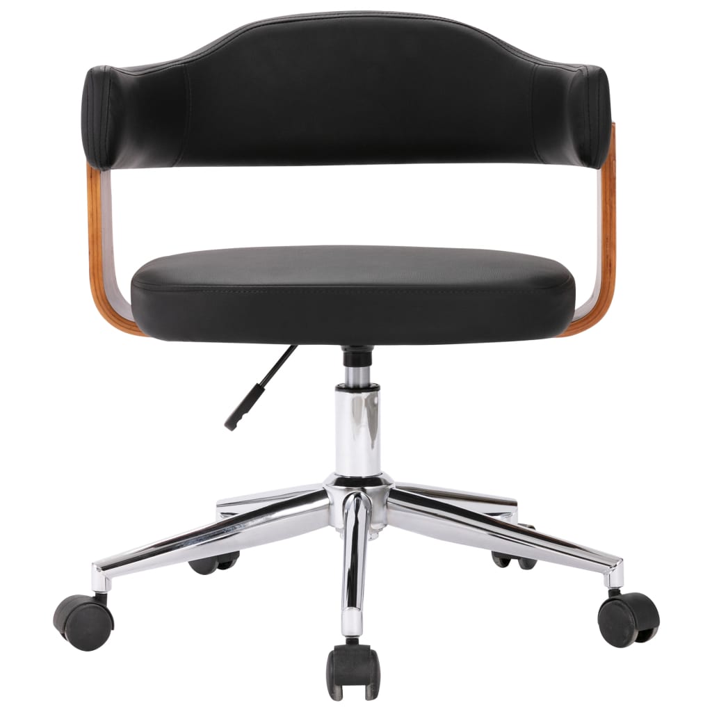 

vidaXL Eetkamerstoelen draaibaar 4 st gebogen hout en kunstleer zwart