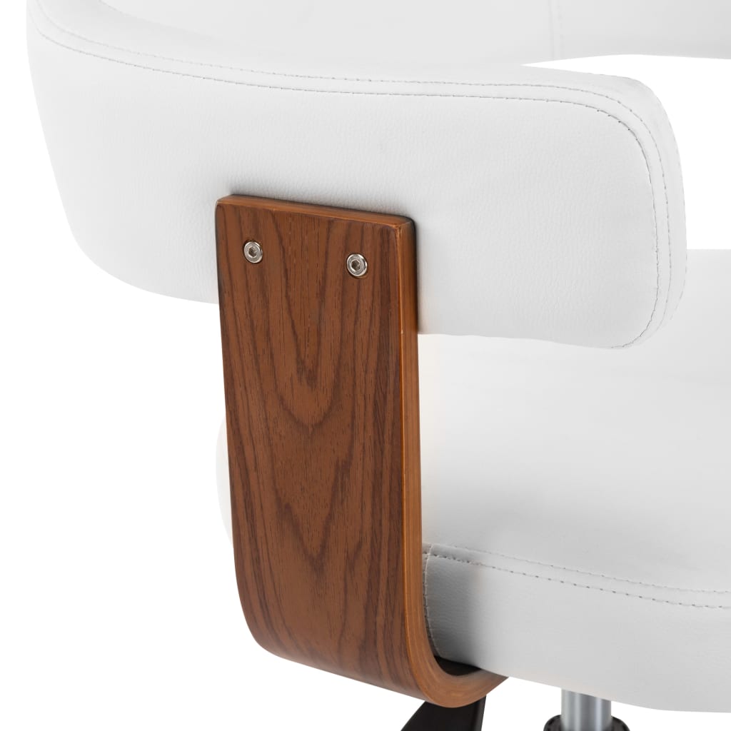 Otočné jedálenské stoličky 6ks biele ohýbané drevo a umelá koža