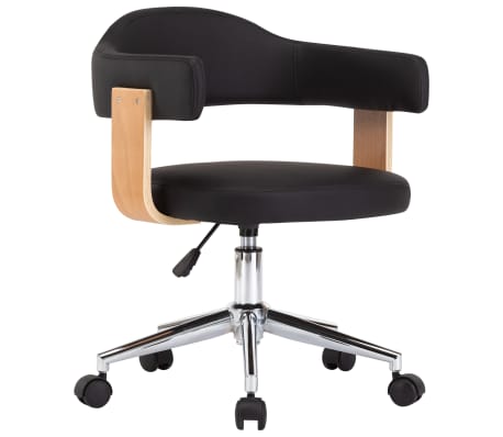 vidaXL Esszimmerst&uuml;hle 4 Stk. Drehbar Schwarz Kunstleder