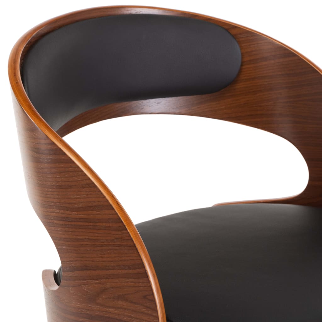  Otočné jedálenské stoličky 2ks,čierne, ohýbané drevo+umelá koža