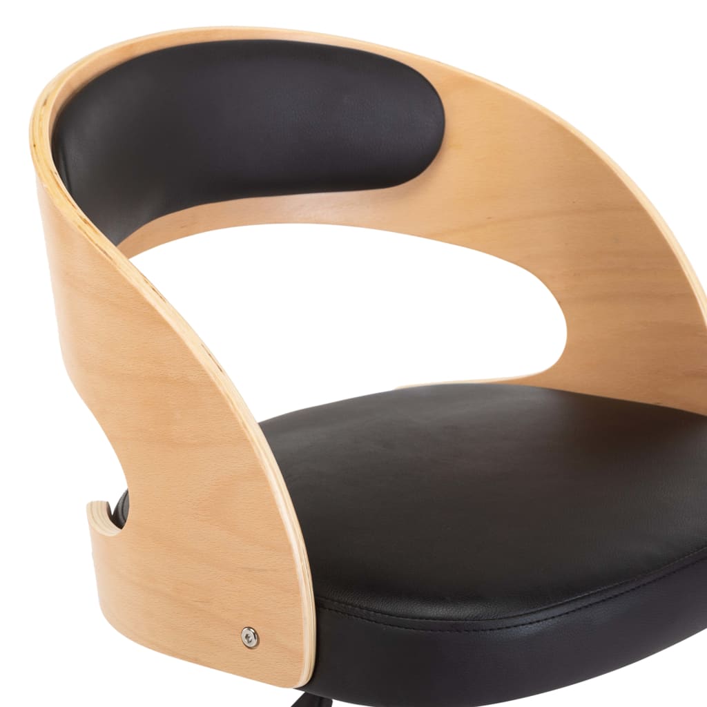 Otočné jedálenské stoličky 4 ks čierne ohýbané drevo+umelá koža