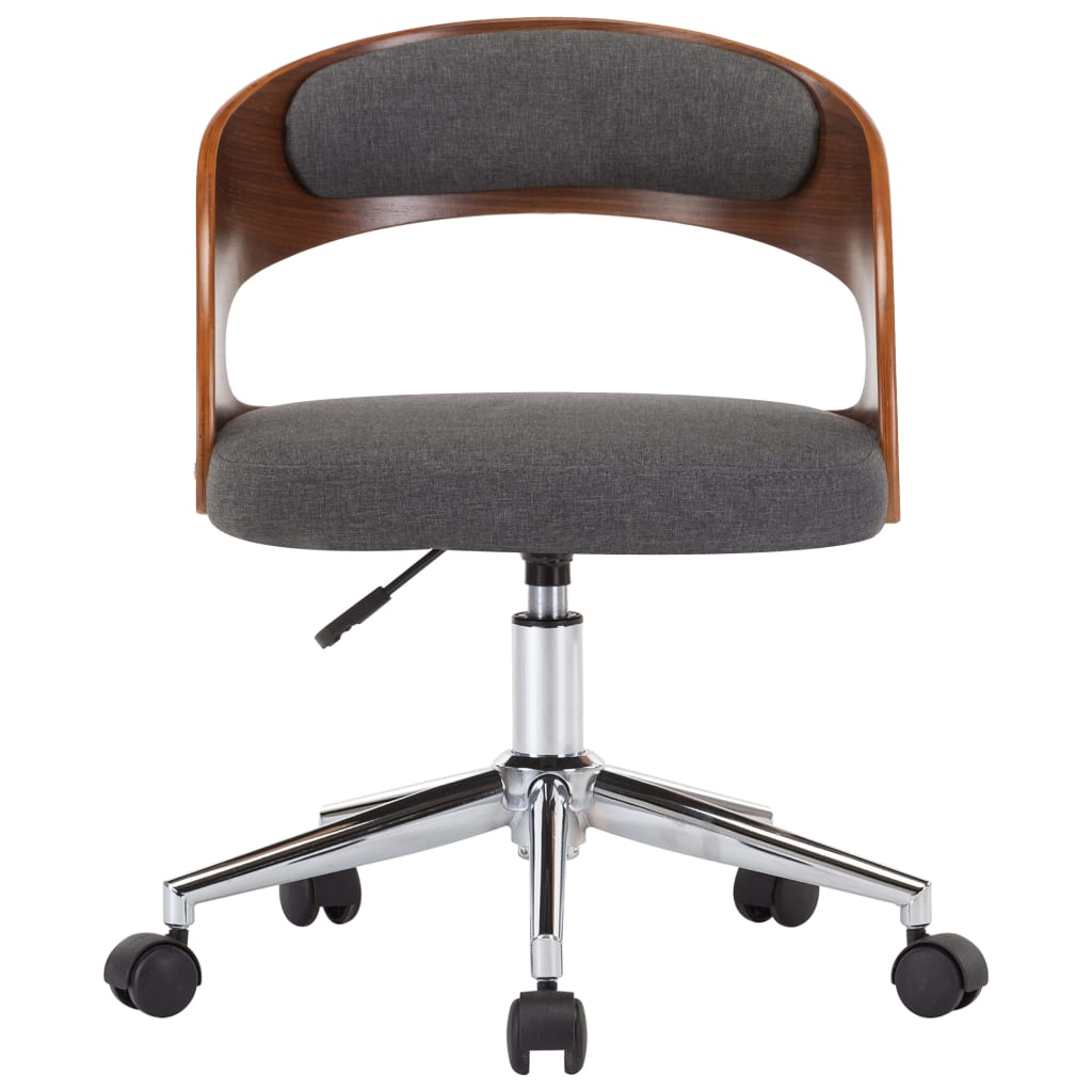 

vidaXL Eetkamerstoelen 6 st draaibaar gebogen hout en stof grijs