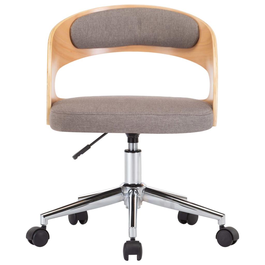 

vidaXL Eetkamerstoelen 6 st draaibaar gebogen hout en stof taupe