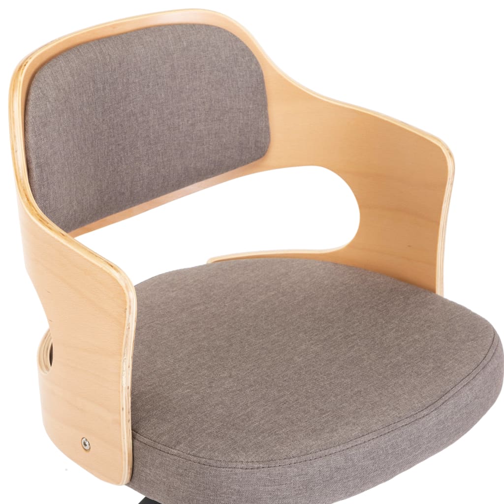 Otočné jedálenské stoličky 4ks,sivohnedé, ohýbané drevo a látka