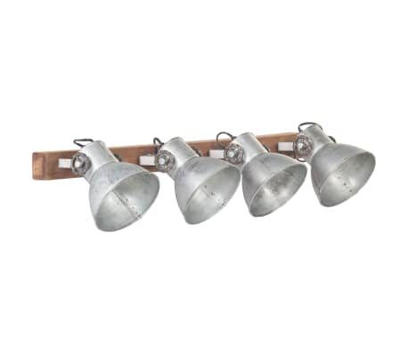 vidaXL Industriálna nástenná lampa strieborná 90x25 cm E27